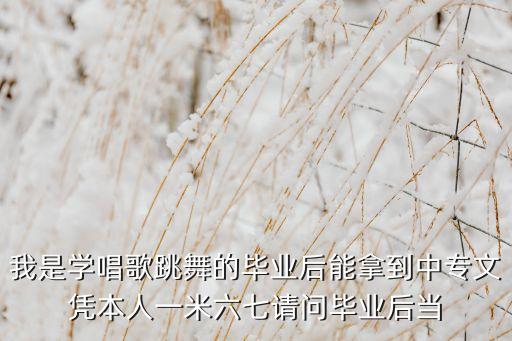 我是学唱歌跳舞的毕业后能拿到中专文凭本人一米六七请问毕业后当