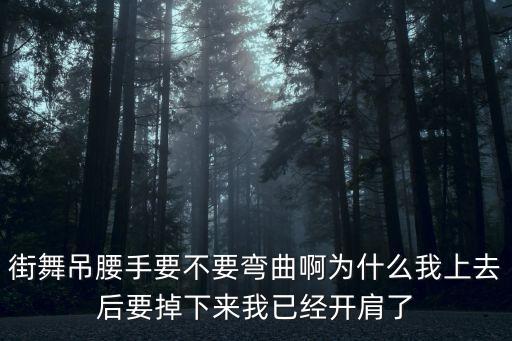 街舞吊腰手要不要弯曲啊为什么我上去后要掉下来我已经开肩了
