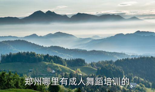 郑州哪里有成人舞蹈培训的