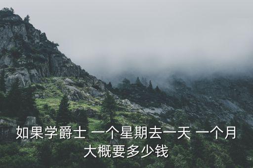 如果学爵士 一个星期去一天 一个月大概要多少钱