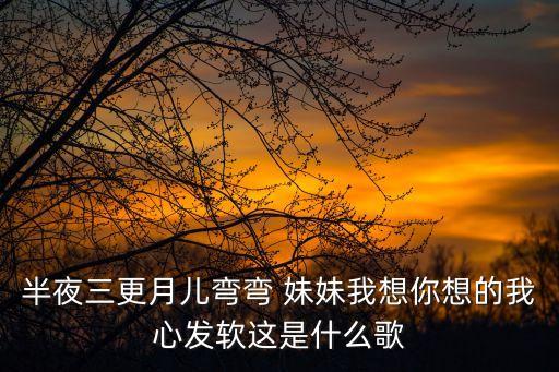 半夜三更月儿弯弯 妹妹我想你想的我心发软这是什么歌