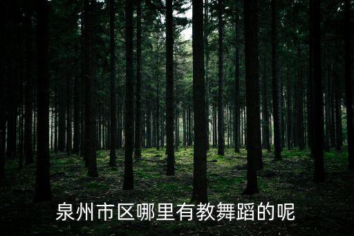 泉州市区哪里有教舞蹈的呢