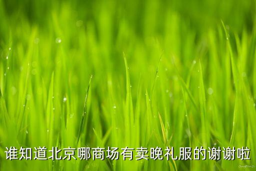 谁知道北京哪商场有卖晚礼服的谢谢啦