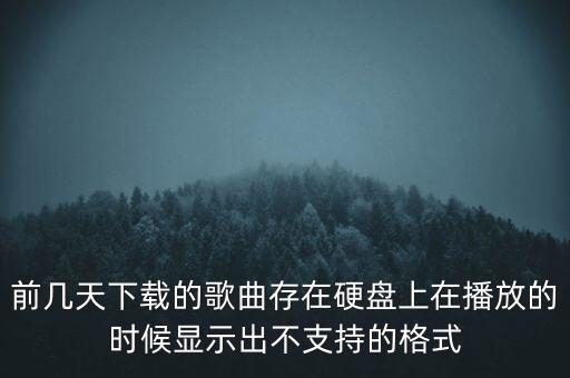 前几天下载的歌曲存在硬盘上在播放的时候显示出不支持的格式