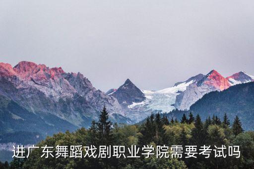 进广东舞蹈戏剧职业学院需要考试吗