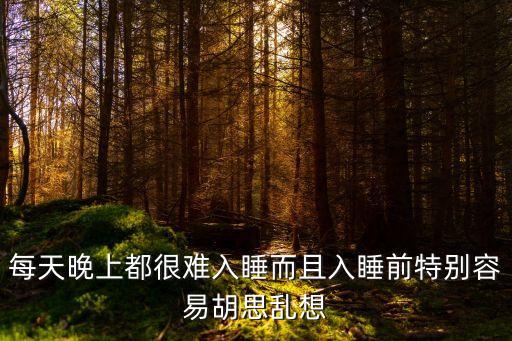 每天晚上都很难入睡而且入睡前特别容易胡思乱想