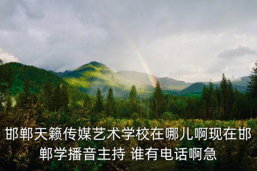 邯郸天籁传媒艺术学校在哪儿啊现在邯郸学播音主持 谁有电话啊急