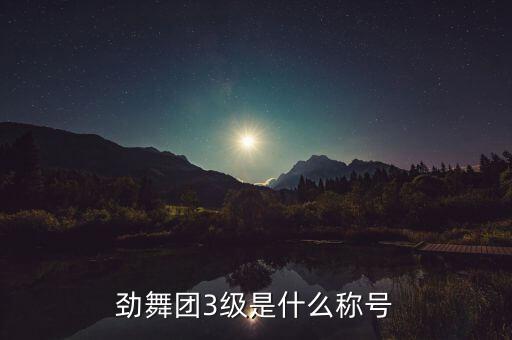劲舞团3级是什么称号