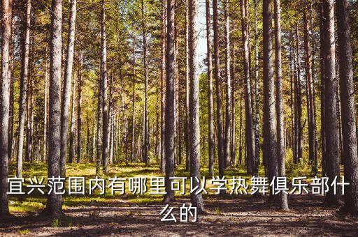 宜兴范围内有哪里可以学热舞俱乐部什么的