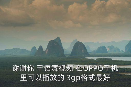谢谢你 手语舞视频 在OPPO手机里可以播放的 3gp格式最好