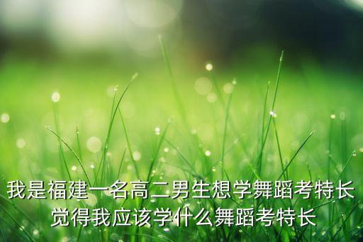 我是福建一名高二男生想学舞蹈考特长 觉得我应该学什么舞蹈考特长