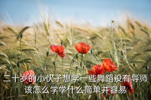 二十岁的小伙子想学一些舞蹈没有导师该怎么学学什么简单并容易