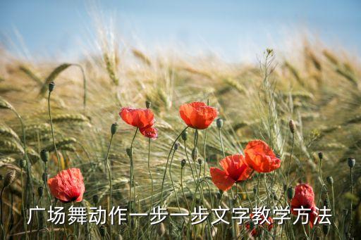 广场舞动作一步一步文字教学方法