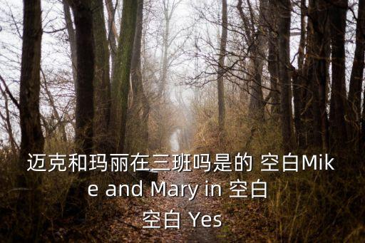 迈克金属上什么班，迈克和玛丽在三班吗是的 空白Mike and Mary in 空白 空白 Yes