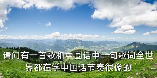 请问有一首歌和中国话中一句歌词全世界都在学中国话节奏很像的