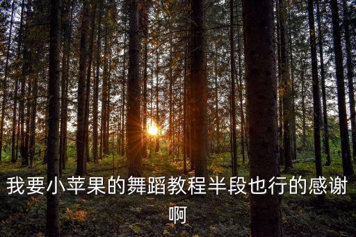 我要小苹果的舞蹈教程半段也行的感谢啊