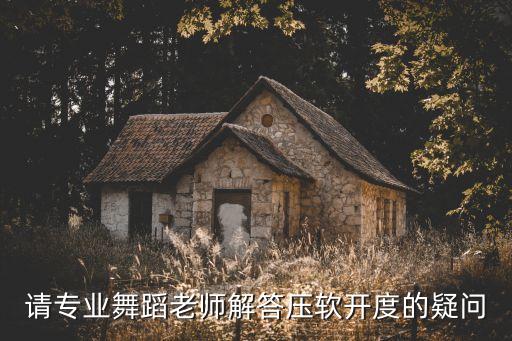 请专业舞蹈老师解答压软开度的疑问