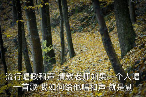 流行唱歌和声 请教老师如果一个人唱一首歌 我如何给他唱和声 就是副