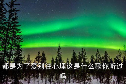 都是为了爱别往心埋这是什么歌你听过吗
