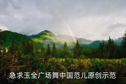 急求玉全广场舞中国范儿原创示范