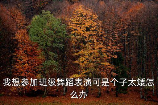 我想参加班级舞蹈表演可是个子太矮怎么办