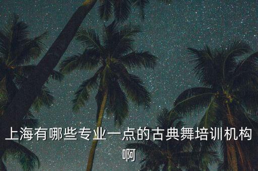 上海有哪些专业一点的古典舞培训机构啊