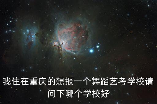 我住在重庆的想报一个舞蹈艺考学校请问下哪个学校好