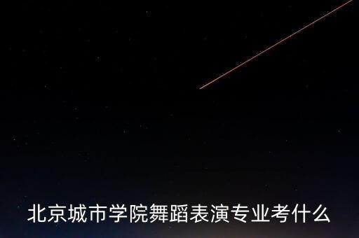 北京城市学院舞蹈表演专业考什么