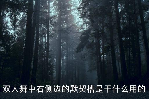 双人舞中右侧边的默契槽是干什么用的