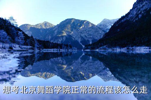想考北京舞蹈学院正常的流程该怎么走