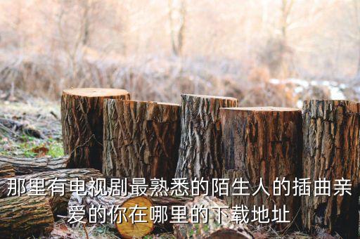 那里有电视剧最熟悉的陌生人的插曲亲爱的你在哪里的下载地址