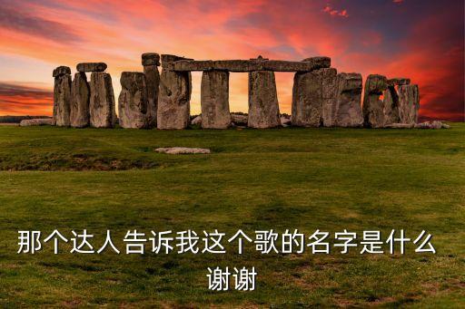那个达人告诉我这个歌的名字是什么 谢谢