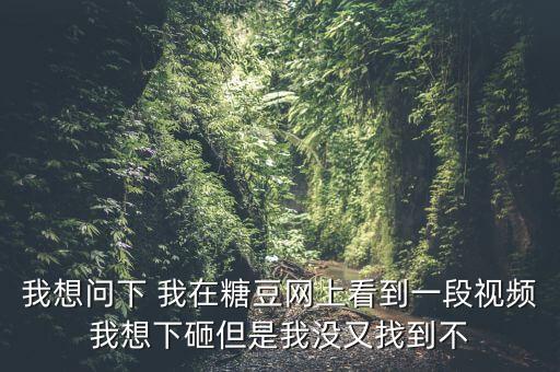 我想问下 我在糖豆网上看到一段视频我想下砸但是我没又找到不