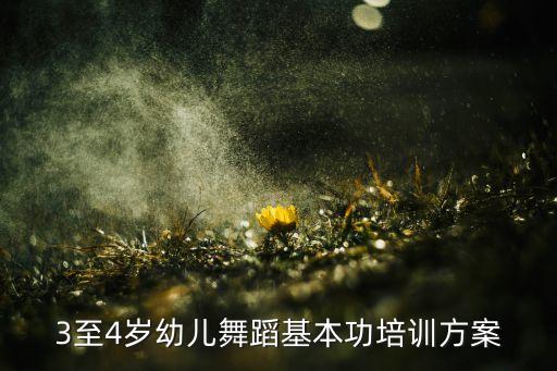 3至4岁幼儿舞蹈基本功培训方案