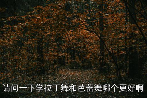 请问一下学拉丁舞和芭蕾舞哪个更好啊