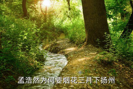 孟浩然为何要烟花三月下扬州