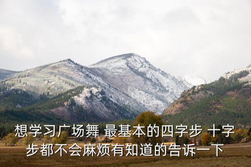 想学习广场舞 最基本的四字步 十字步都不会麻烦有知道的告诉一下