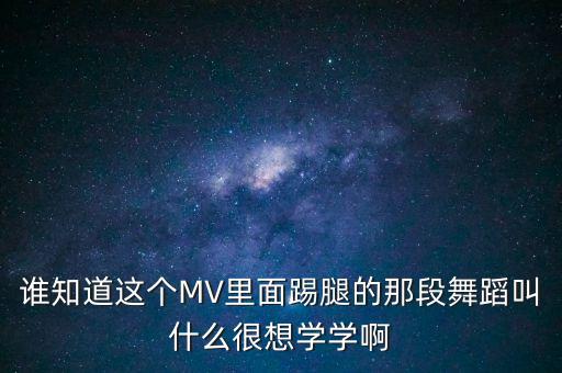 谁知道这个MV里面踢腿的那段舞蹈叫什么很想学学啊