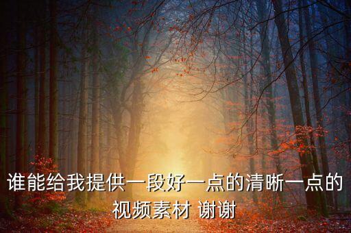 谁能给我提供一段好一点的清晰一点的视频素材 谢谢