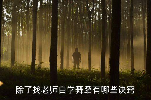 除了找老师自学舞蹈有哪些诀窍