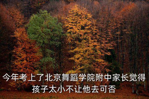今年考上了北京舞蹈学院附中家长觉得孩子太小不让他去可否