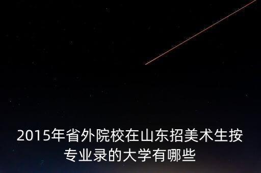 2015年省外院校在山东招美术生按专业录的大学有哪些