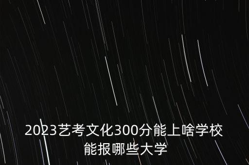 2023艺考文化300分能上啥学校 能报哪些大学