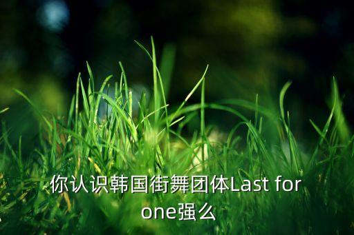 韩国街舞那个团叫什么，你认识韩国街舞团体Last for one强么