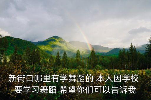 新街口哪里有学舞蹈的 本人因学校 要学习舞蹈 希望你们可以告诉我