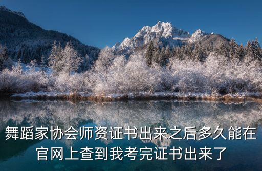 舞蹈家协会师资证书出来之后多久能在官网上查到我考完证书出来了