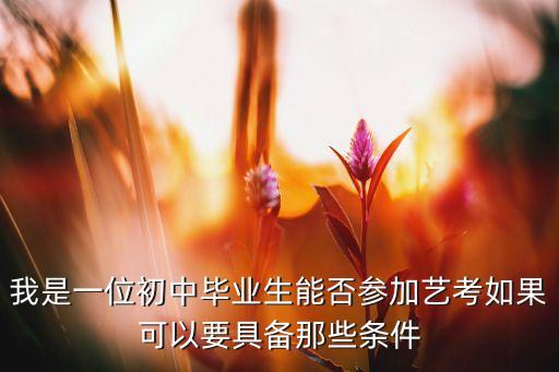 舞蹈艺考生考试内容初中生能考吗，我是一位初中毕业生能否参加艺考如果可以要具备那些条件