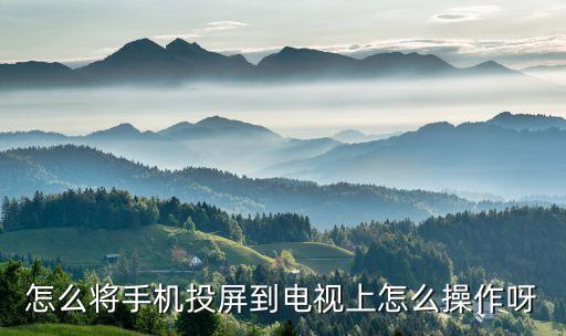 怎么将手机投屏到电视上怎么操作呀