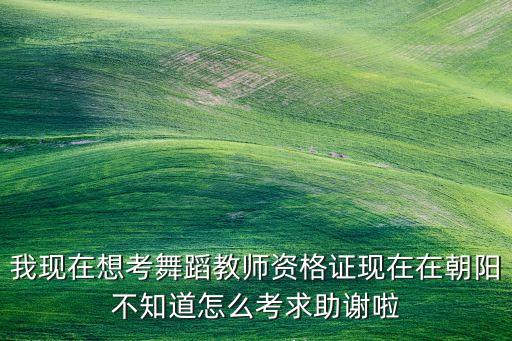 我现在想考舞蹈教师资格证现在在朝阳不知道怎么考求助谢啦