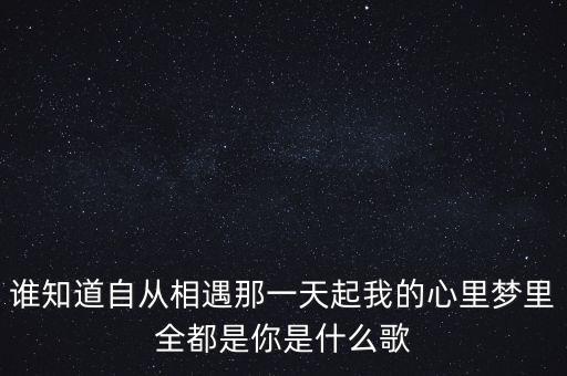 谁知道自从相遇那一天起我的心里梦里全都是你是什么歌